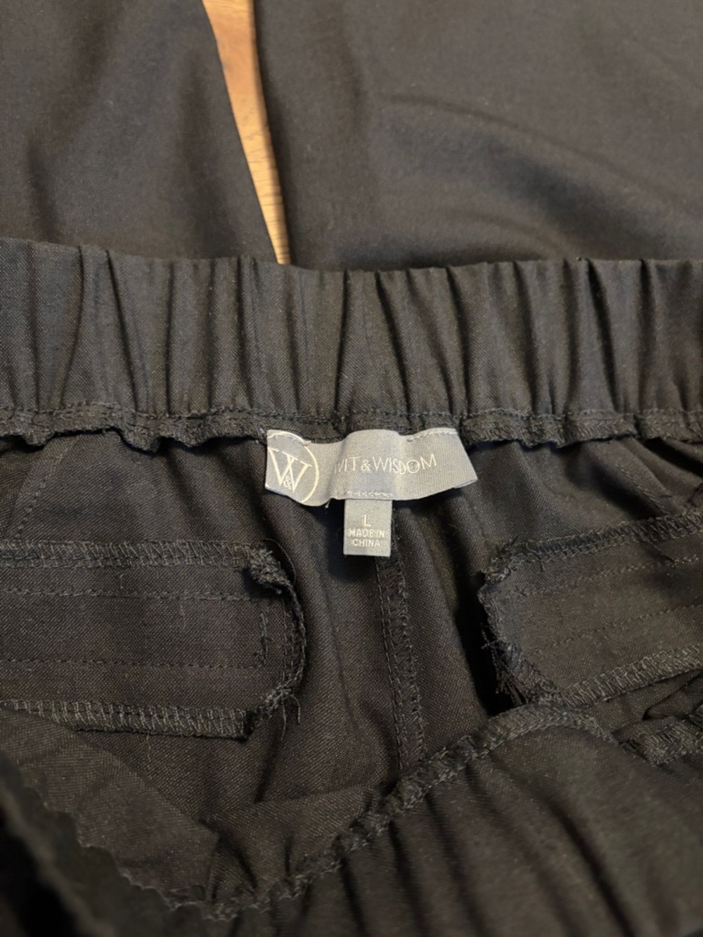 Wit & Wisdom Black Wide-Leg Pull-On Pants - Picture 7 of 9